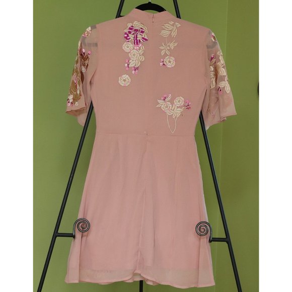 ASOS PREMIUM Chinoiserie Embroidered Mini Dress - Multi / US 2 - Picture 5 of 7